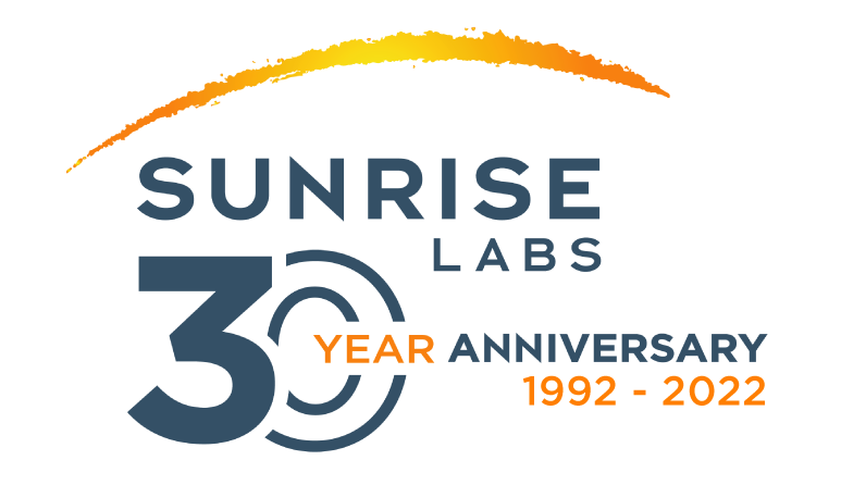 Sunrise Labs 30th Anniversary logo